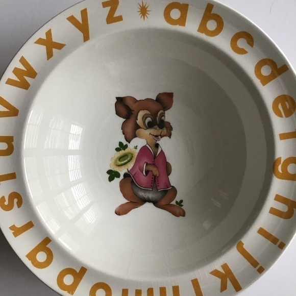 Vintage Child’s Plate & Bowl Alphabet Nursery Rhyme by Woods & Sons England - Picture 9 of 16